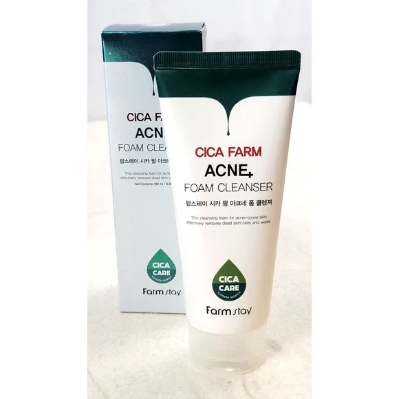 NEW Farmstay Cica Farm Acne Foam Cleanser 180ml Centella CICA K-Beauty Face Wash - Picture 2 of 7